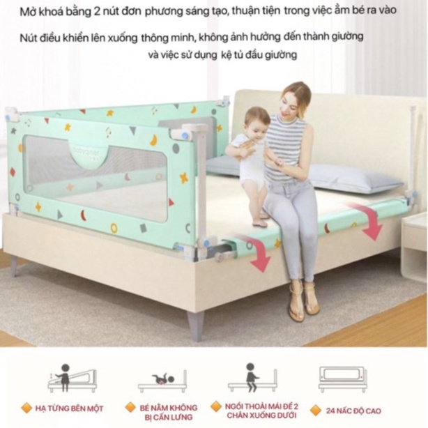 Thanh chắn giường Nhật Bản V-BABY NV01 & N1 hàng cao cấp - 1 hộp 1 thanh