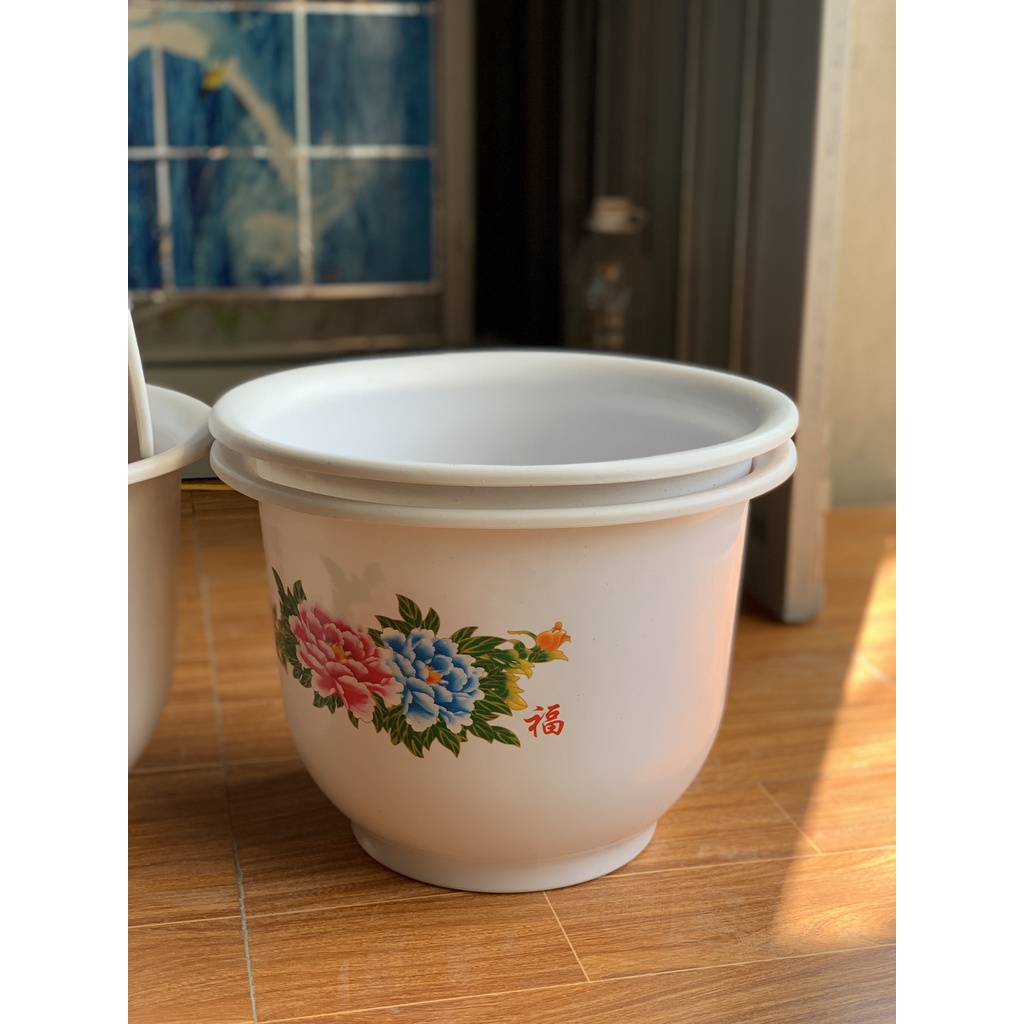 5 CHẬU NHỰA MÃ HOA MẪU ĐƠN TRẮNG #H450 (BẠT PHỦ ĐẤT CHỐNG CỎ ,KÍCH RỄ MẦM CÂY XANH LÁ...)