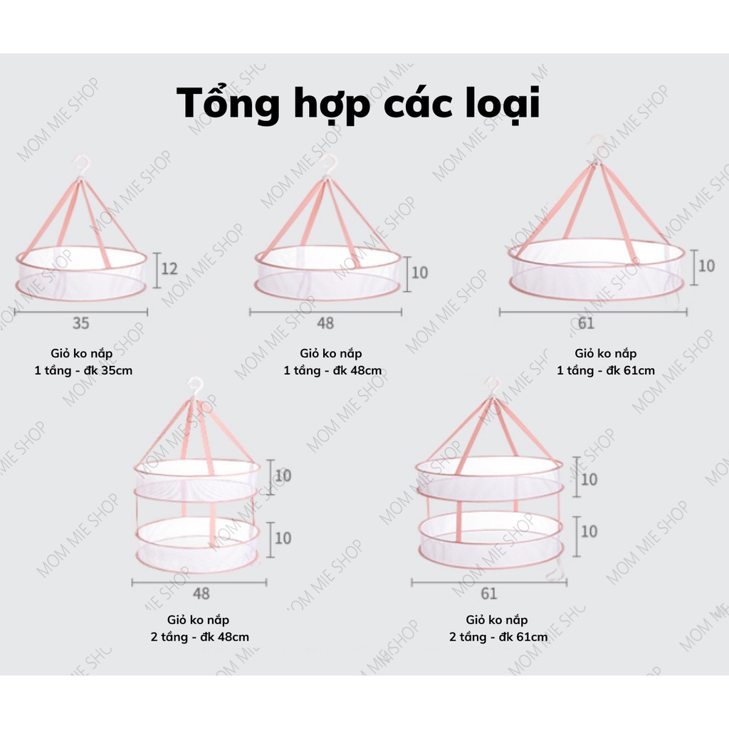 [Mới] Giỏ lưới phơi đồ gấp gọn, nhiều kích cỡ, tiện dụng - M138, M139