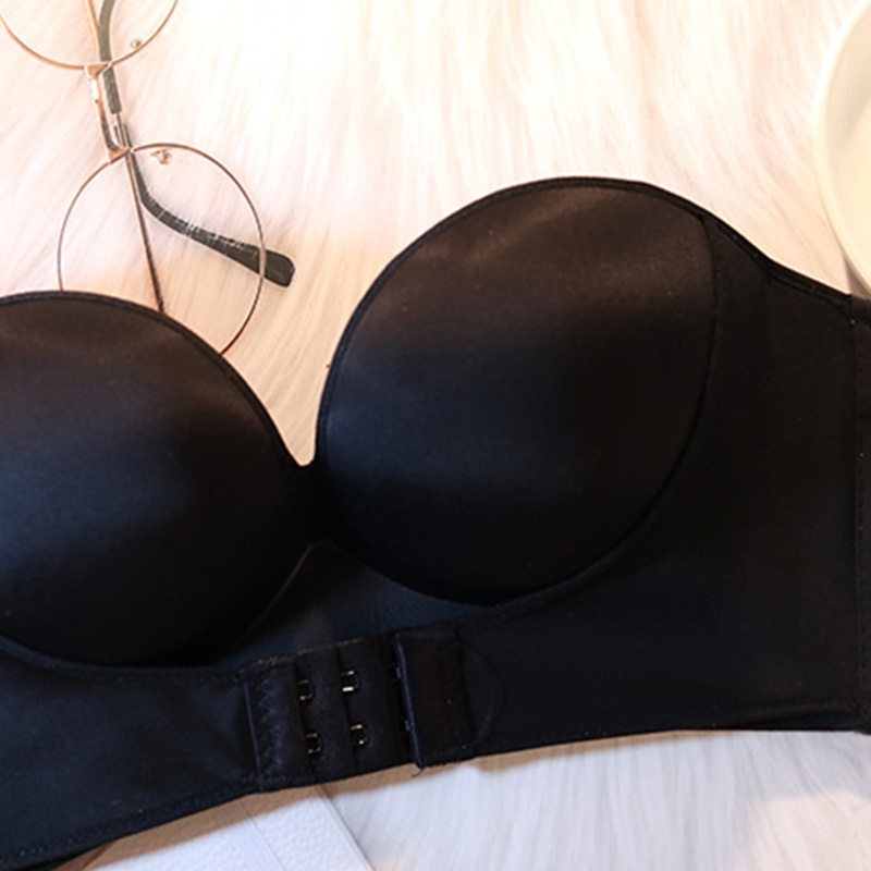 Áo lót không dây nâng ngực chống trơn trượt có khóa cài trước size lớn phong cách quyến rũ cho nữ