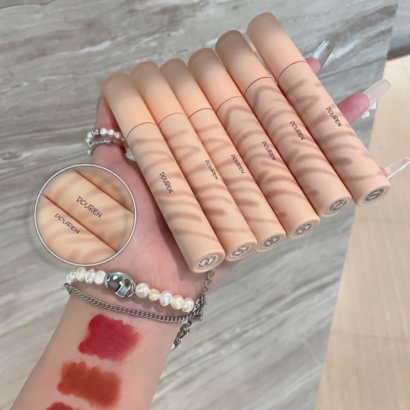 Son Môi DOUREN Velvet Tông Màu Đỏ Nâu Trung Hoa Lâu Trôi Chống Thấm Nước