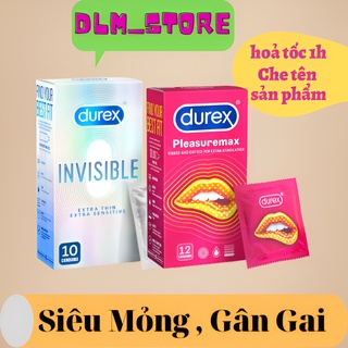 Bao cao su gân gai Durex Pleasuremax 12 Chiếc & Bao cao su siêu mỏng Durex Invisible Extra Thin 10 Chiếc