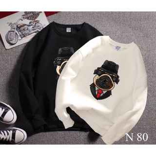 Áo sweater tay dài in hình