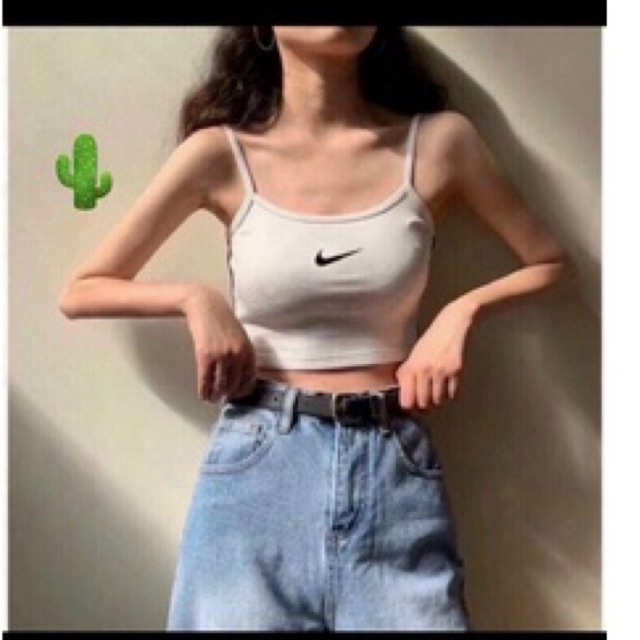 Áo 2 dây croptop thêu Ni.Ke - Z3P
