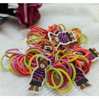 Set 100 thun cột tóc cầu vồng size baby