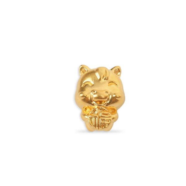 Charm vang 24k Kim ngọ ôm chữ phúc - May mắn - Bình an