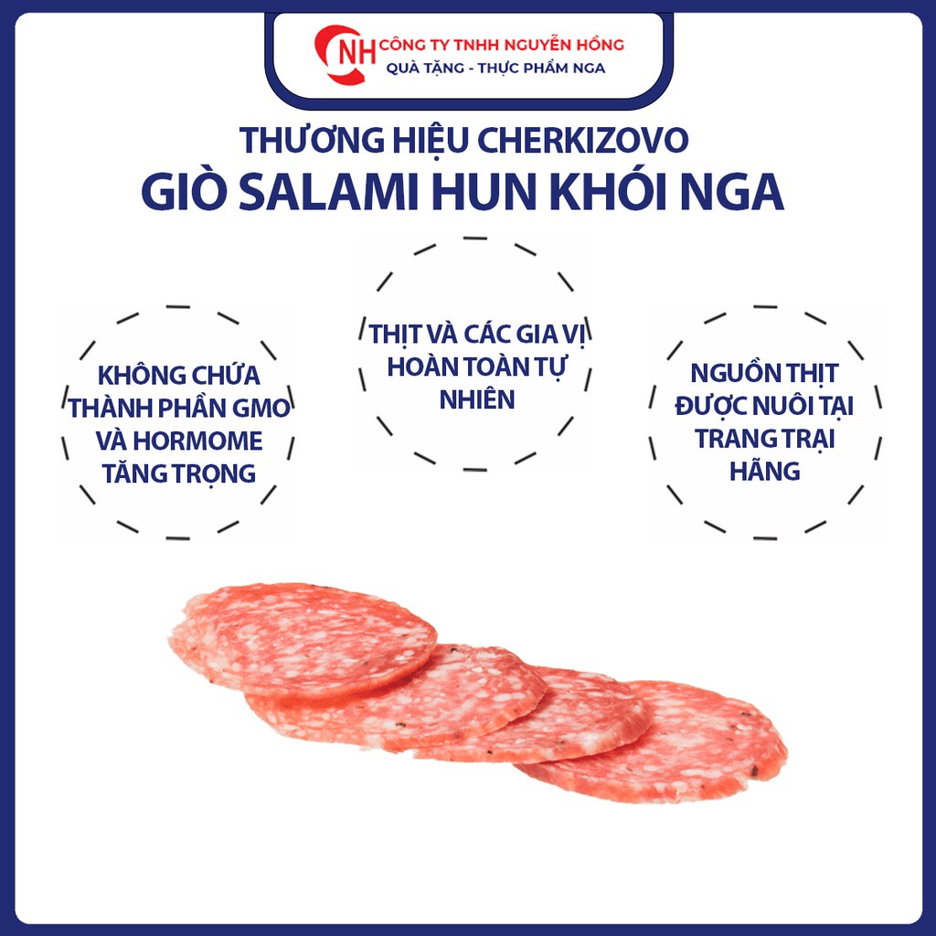 Xúc Xích hun khói Salami 225g, giò salami hun khó nhập khẩu nga 225g, Nguyễn Hồng