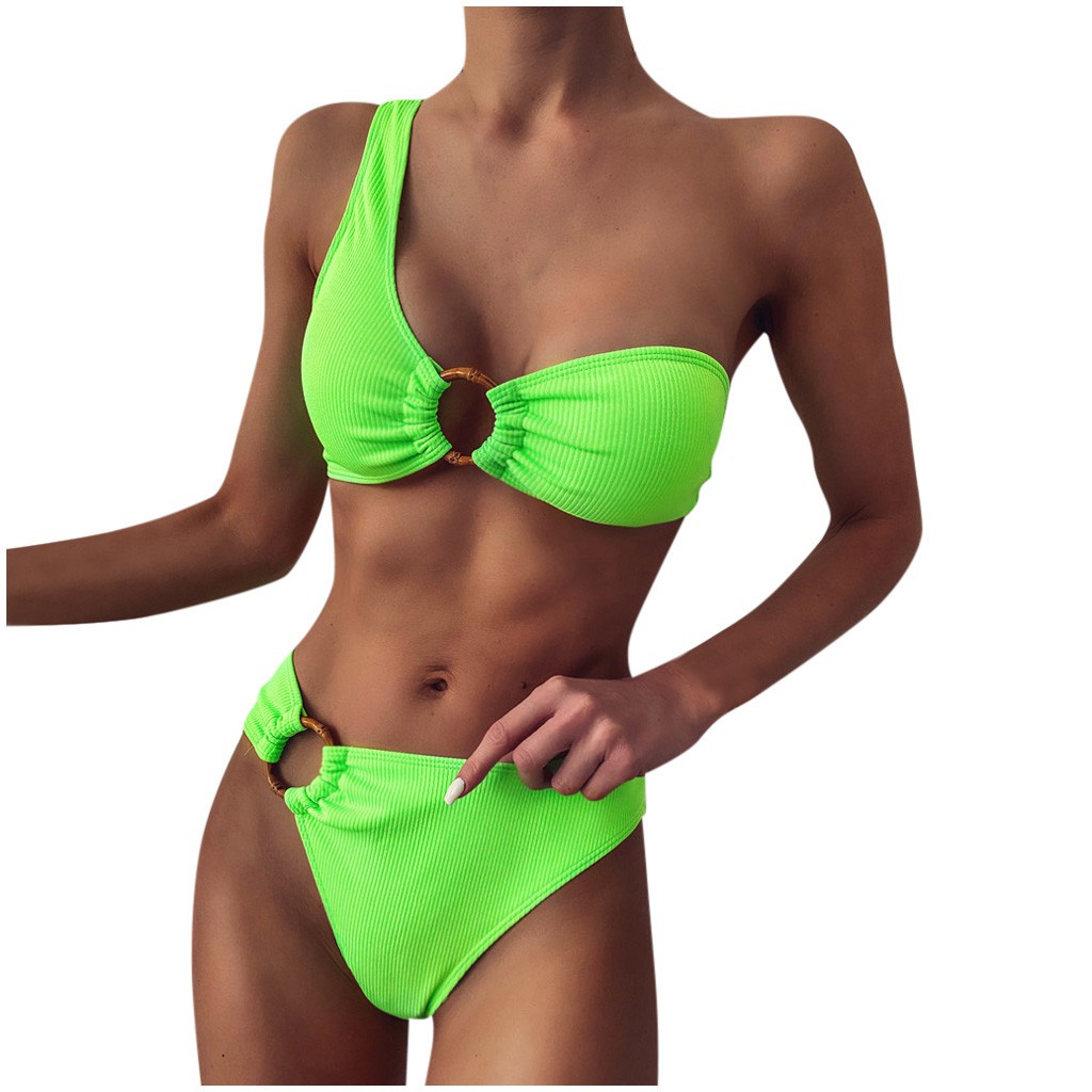 Bộ bikini màu trơn có mút độn nâng ngực thời trang cho nữ | BigBuy360 - bigbuy360.vn