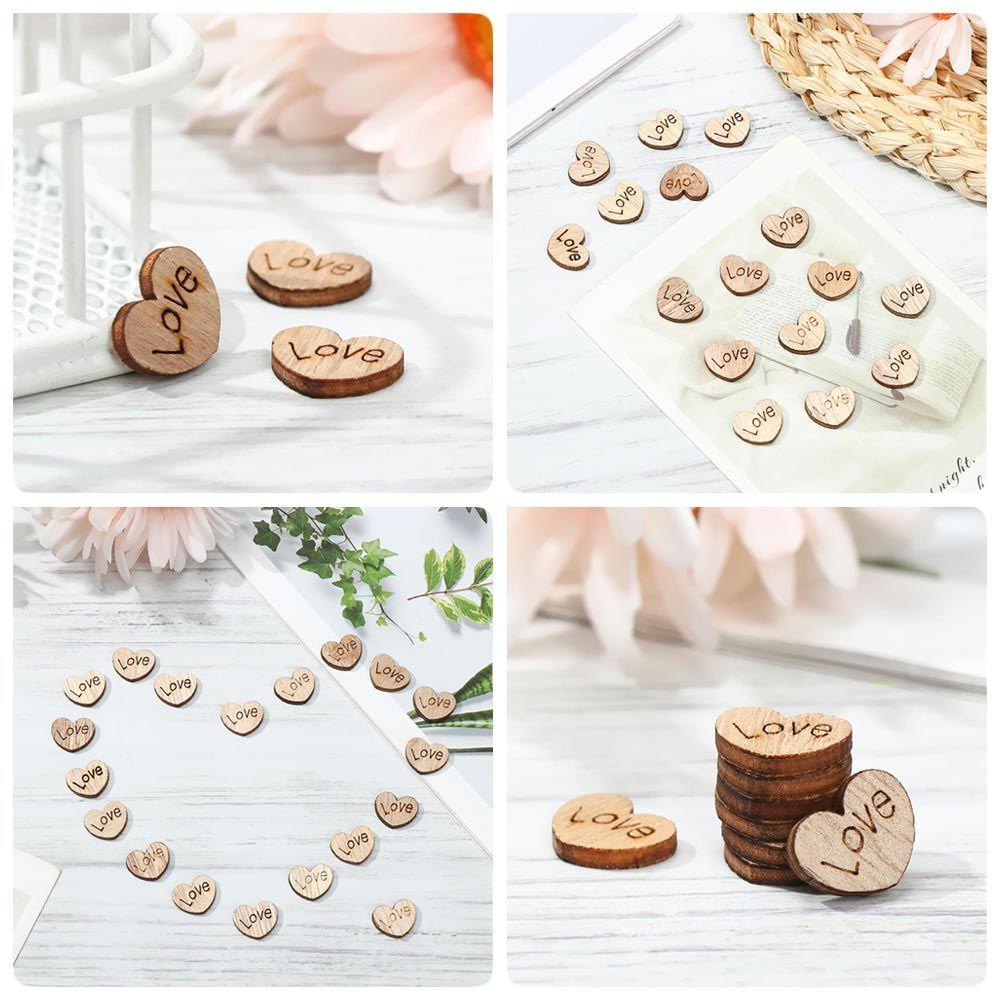 FOREVER Set 100 Miếng Gỗ Trang Trí Tạo Hình Trái Tim