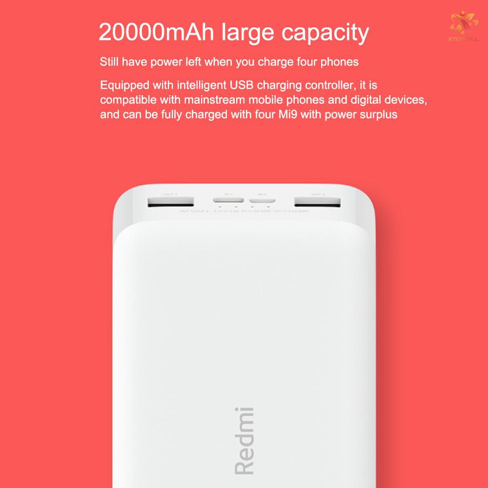 Bộ Sạc Pin Dự Phòng 20000mah Chất Lượng Cao