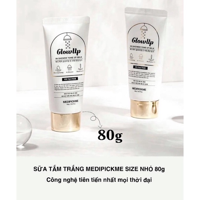 Sữa Tắm Truyền Trắng MEDIPICKME Glowup In Shower Tone Up Milk