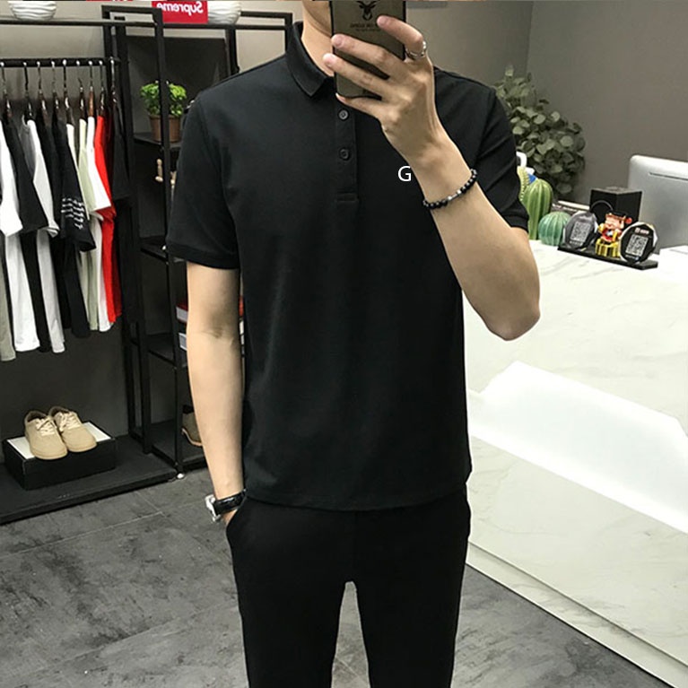 Fashion Áo Polo Nam Trơn Văn Phòng Trẻ Trung In Họa TIết Chữ Zenkocs3 MEN TOP 241 V5