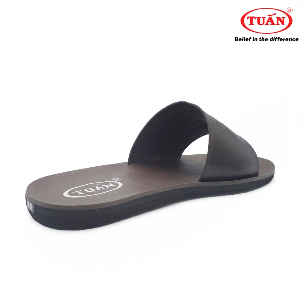 Dép da nam - Dép bảng ngang quai da bò tự nhiên thương hiệu dép da Tuấn DXHU-16H