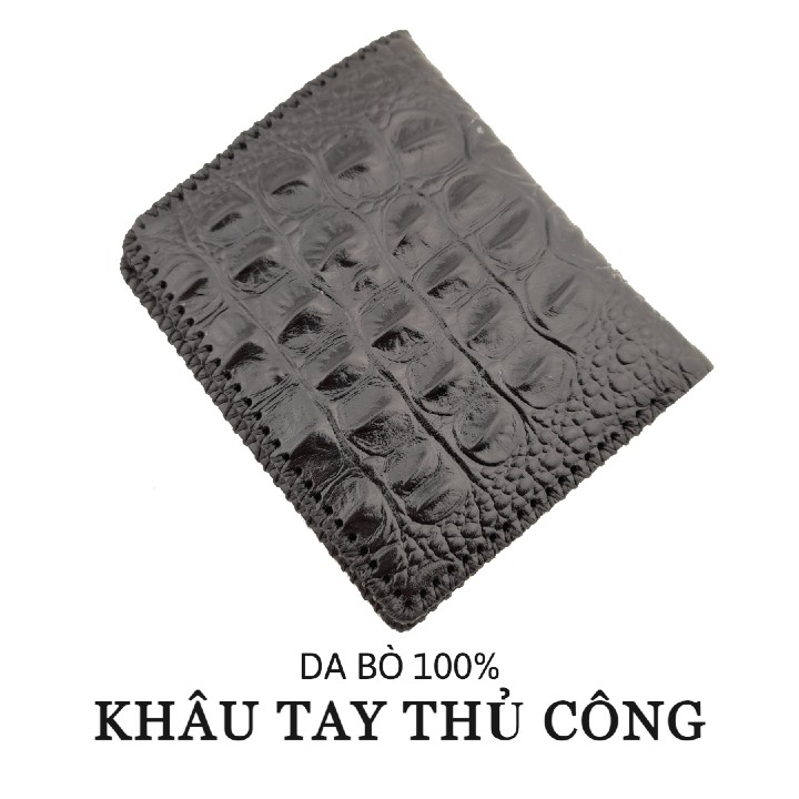 [HOT]Ví Nam, Bóp Nam Vân Cá Sấu Da Bò Thật 100% ( BH- 12 tháng)