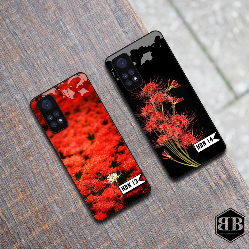 Ốp lưng kính cường lực Xiaomi Redmi Note 11 4G / Redmi Note 11S hình hoa bỉ ngạn