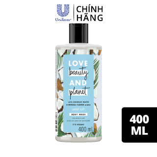 Sữa tắm Love Beauty And Planet chăm da mềm mịn với 100% dừa tươi organic 400ml