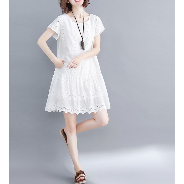 G238 Đầm big size freesize dáng suông thiết kế trang nhã trẻ trung kiểu mới 2021