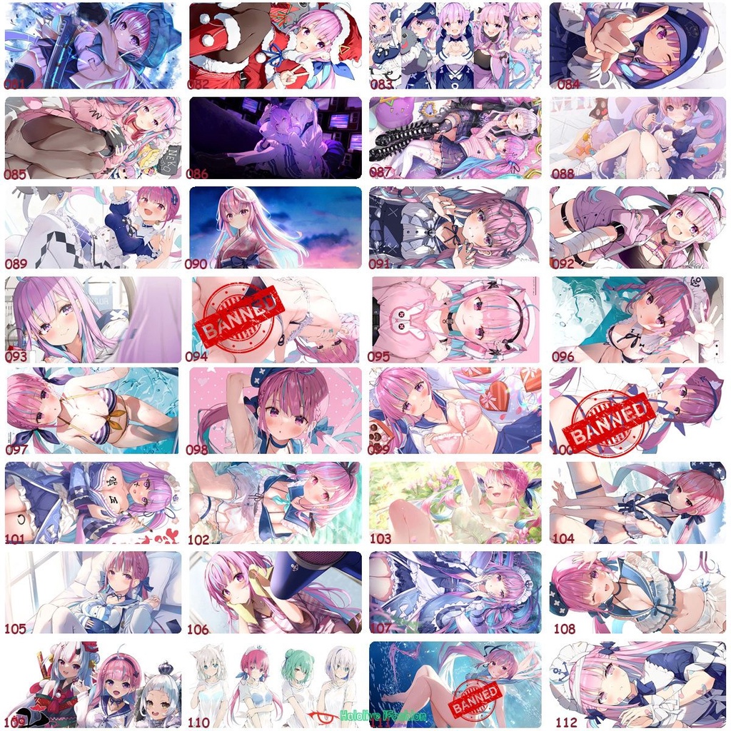 Thảm Lót Chuột Chơi Game Cỡ Lớn Hololive Vtuber Minato Akuya Aqua Kagura MEA