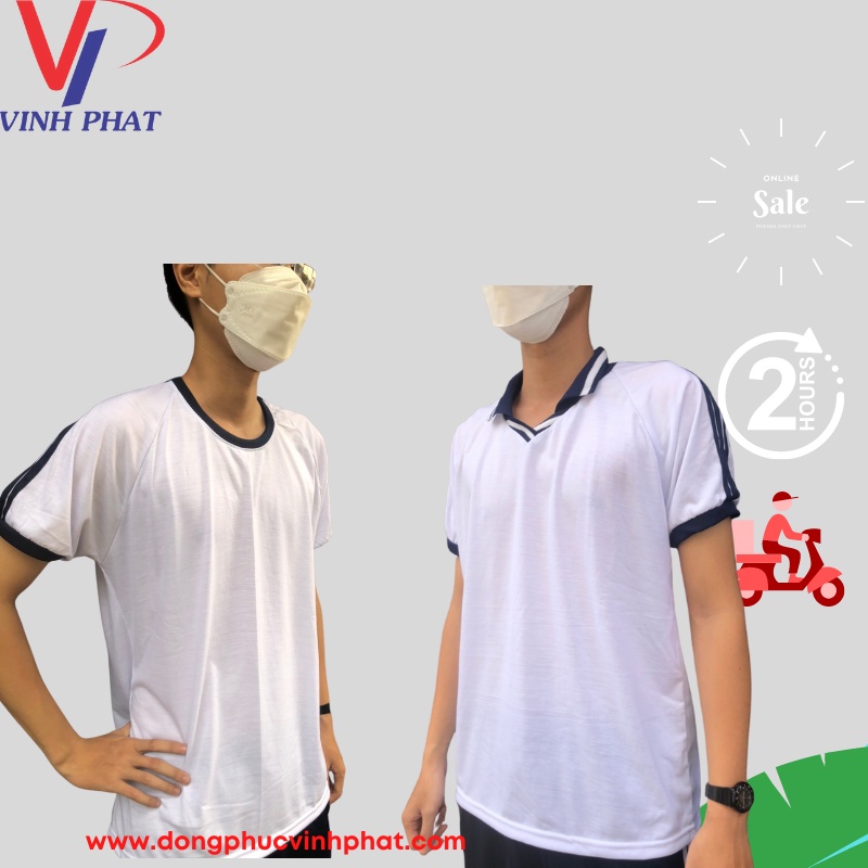 Bộ Quần Áo Thun Thể Dục 3 Sọc Vai Cổ Tròn, Học Sinh Bé Trai Bé Gái - VĨNH PHÁT