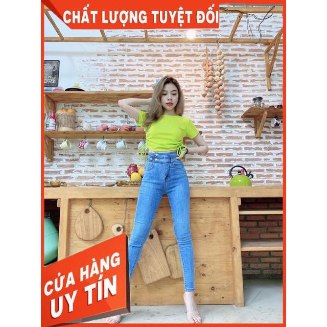 QUẦN JEANS ÔM LƯNG CAO 2 Nút chất siêu mềm giãn | BigBuy360 - bigbuy360.vn