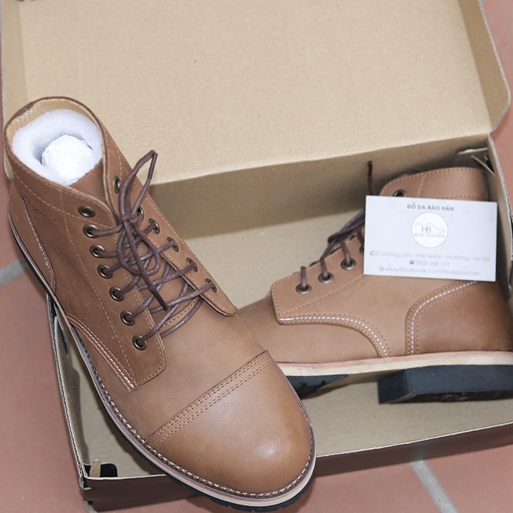 Giày Boots Nam Cổ Cao CC678. Da Bò Chuẩn Chỉ.