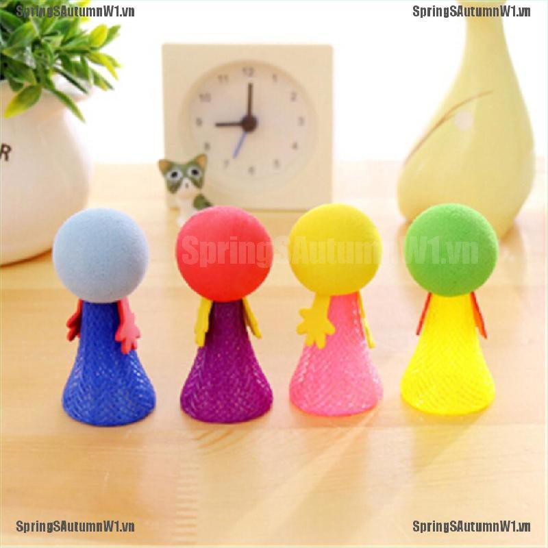 [Spring] 5Pcs Kids Bounce Ball Toys Educational Expressions Push Down Hip Hop Jump Dolls [VN]