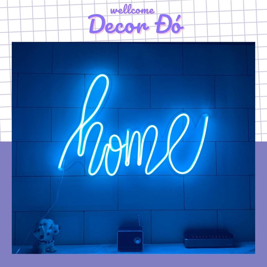 Đèn NeonSign | Chữ Home | Kích Thước 39x22cm | Quà Tặng Trang Trí Cực Chất , Siêu Sáng & Tiết Kiệm Điện Với Led 12v |