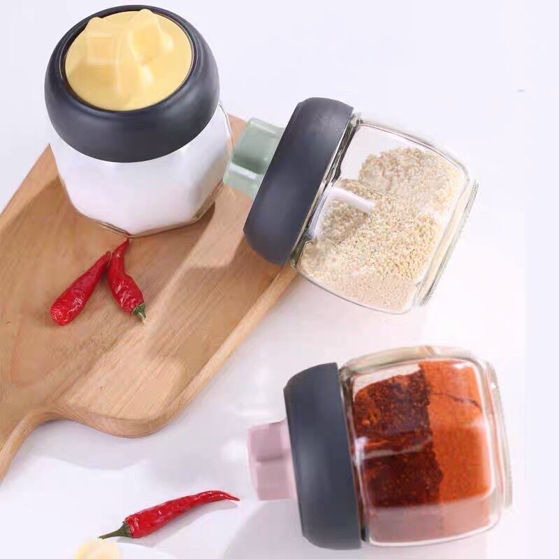 Hũ đựng gia vị thuỷ tinh kèm thìa 420ml