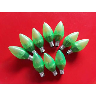Bộ 10 bóng đèn led trái ớt tiết kiệm điện đuôi E12 ánh sáng xanh lá