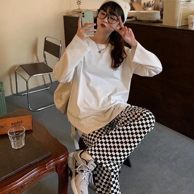 New Style Summer Fashion New Style Women's High Waist High Waisted Sports Pants with Pink Plaid Patterns Summer New Sty