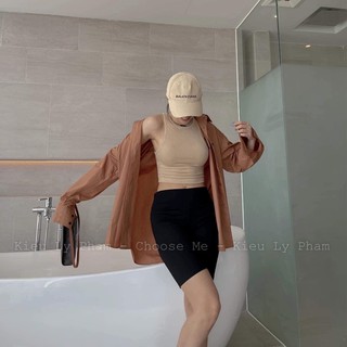 Áo Croptop Ba Lỗ Thun Gân