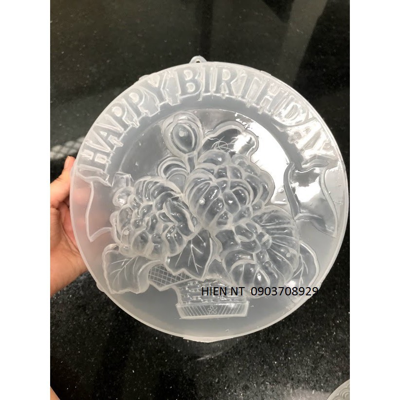 ( 8 mẫu ) khuôn rau câu size 25cm nhựa làm thạch bánh sinh nhật - Round Jelly mold 10"