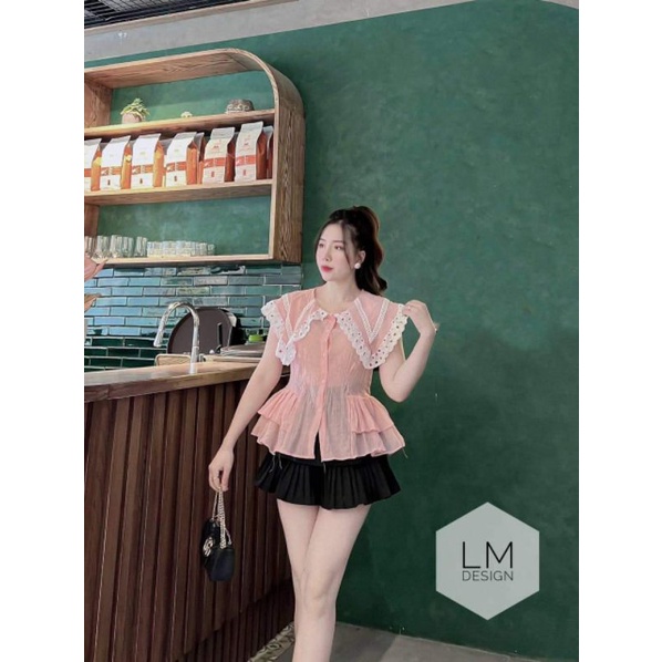 Áo cổ pha boy ren