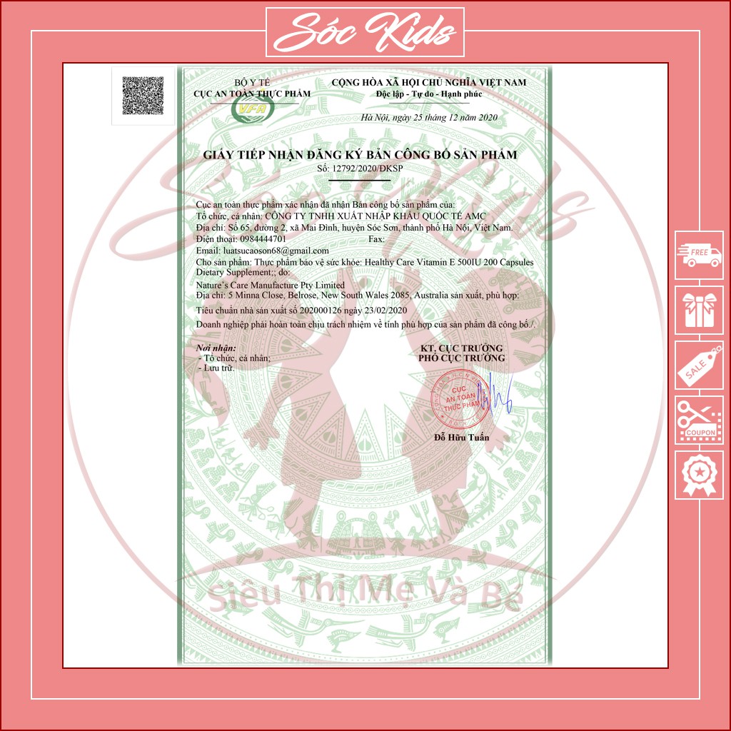 Vitamin E Healthy Care 500iu Chăm Sóc Da Mặt Từ Bên Trong Cho Mẹ - CHUẨN ÚC | DATE 2023 | MẪU MỚI | 200 VIÊN | SÓC KIDS | Thế Giới Skin Care