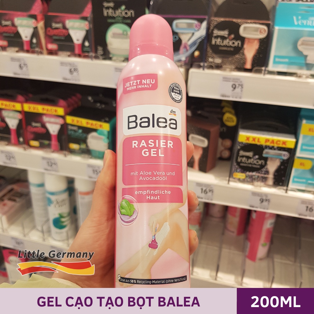 Gel Cạo Lông Balea Toàn Thân Và Bikini Dành Cho Nữ - Mẫu mới Chai 200ml - Hàng Nội Địa Đức