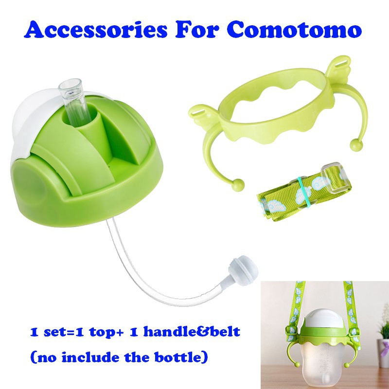 ⭐Ready Stock⭐☍❧Dây đai tay cầm bình Comotomo có uống kèm phụ kiện ống hút (không bao gồm bình)