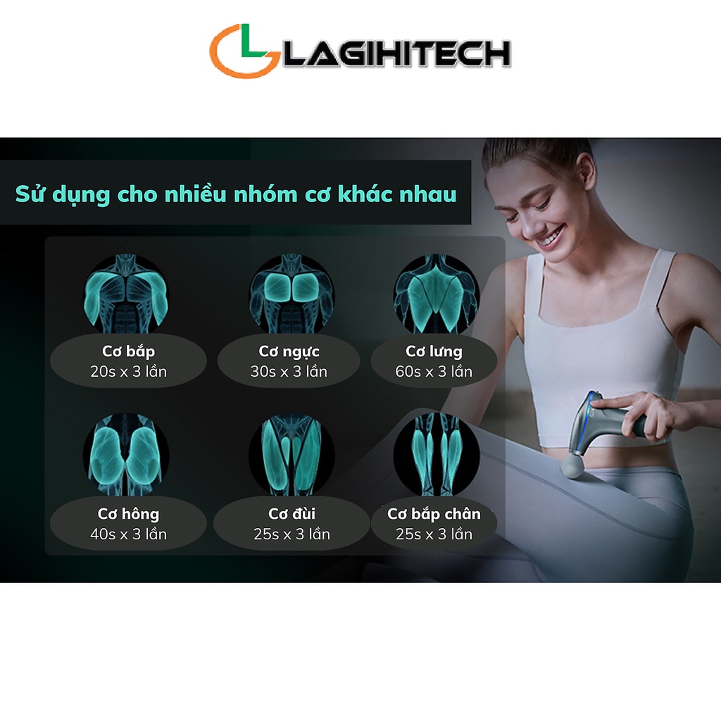 Súng Massage cầm tay SKG F7/ SKG X7 / SKG F3 / SKG F5 giúp giãn cơ giảm đau - Hàng Chính Hãng