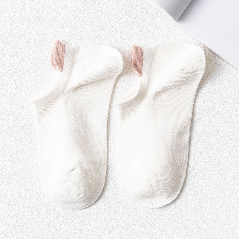 Cute Candy Color Protect Heel Ankle Socks Women 100 Cotton Girl Pink White Black Anklet Socks Colorful Low Cut Socks Non Slip
