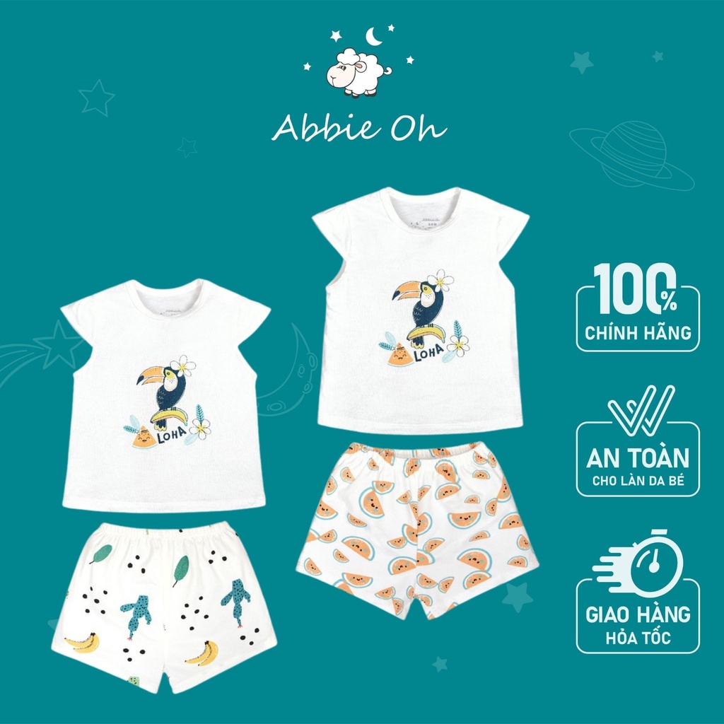 Bộ Quần Áo Cộc Cài Vai Con Vẹt | 0-3 Tuổi | AbbieOh | BO264 SS21