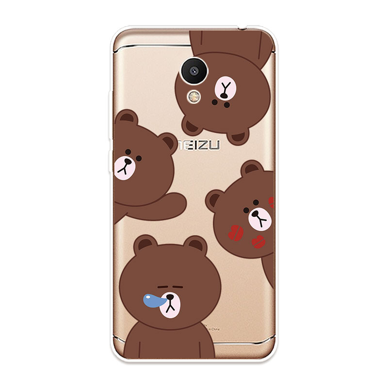 Ốp Lưng Meizu M3 M3S M5 M6 Note TPU mềm Case gấu nâu Three