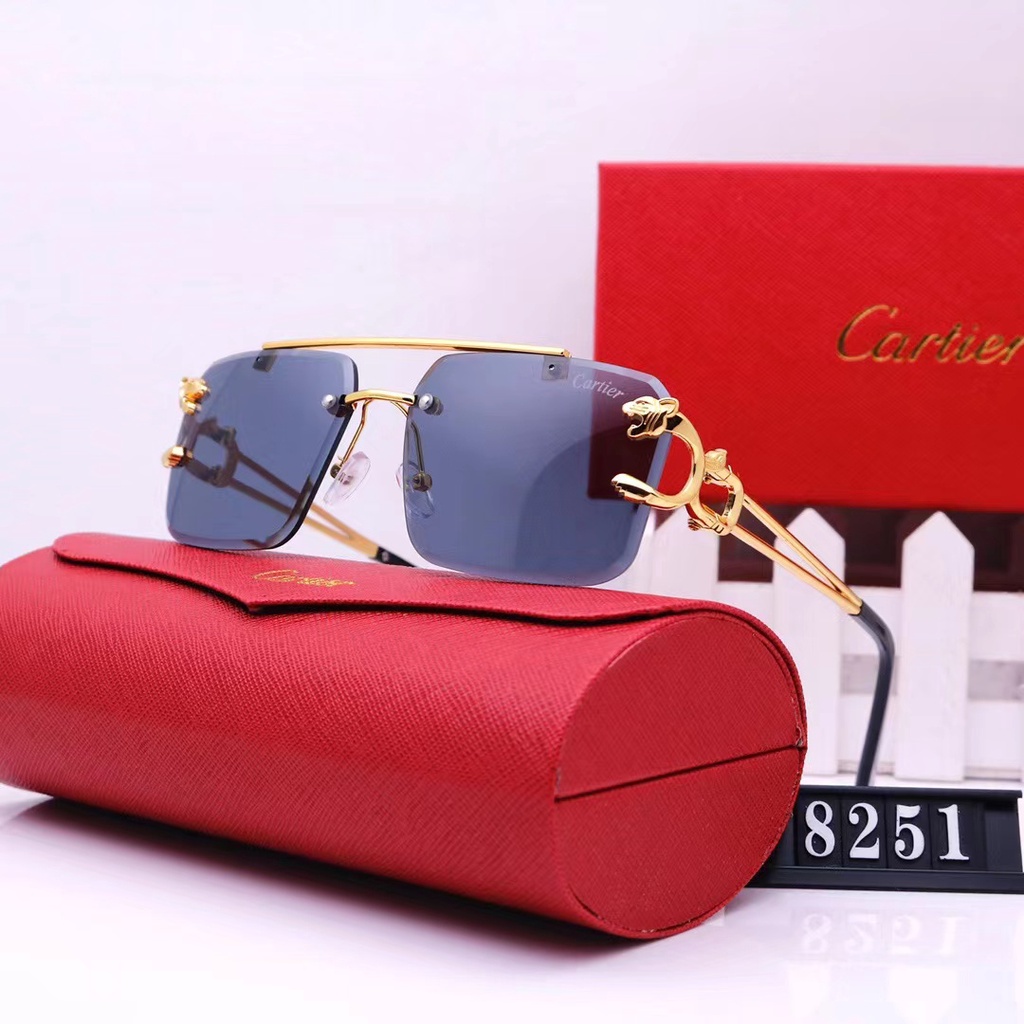 CARTIER Kính Mát Vuông Chống Tia uv400 Phong Cách Cổ Điển Sang Trọng Thời Trang Cho Nam Và Nữ
