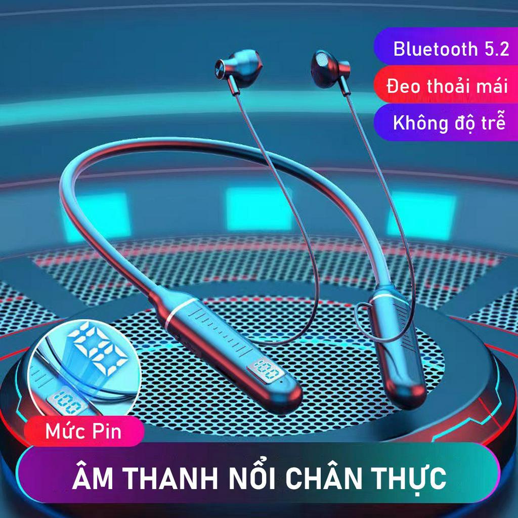 Tai nghe Bluetooth POERMAX G09 thể thao tai nghe đeo cổ không dây hỗ trợ thẻ nhớ pin trâu âm thanh bass đỉnh cao