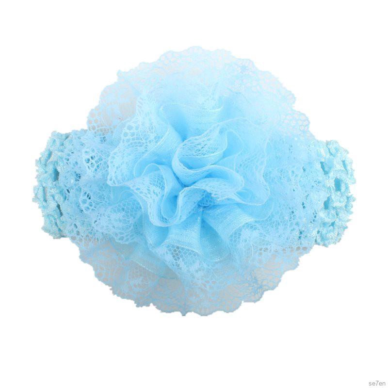 Băng đô hoa màu trơn co giãn đáng yêu cho bé gái