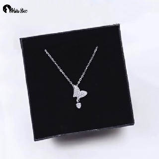Dây chuyền nữ Miêu Bạc cánh bướm mix đá trắng s925 phụ kiện trang sức nữ D400276