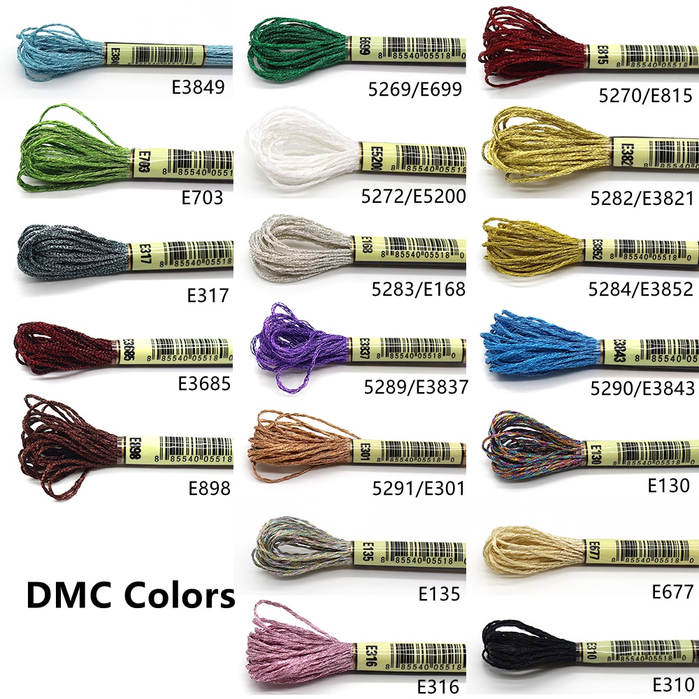 Bộ 19 Cuộn Chỉ Thêu Kim Tuyến Nhiều Màu Sắc