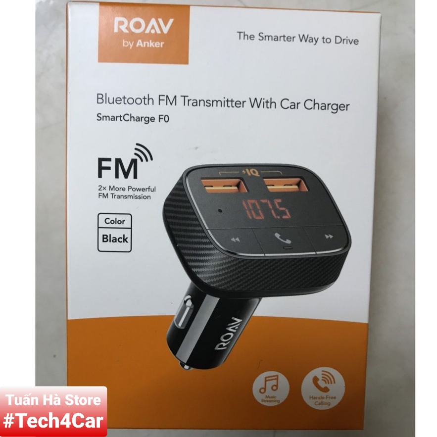 Tẩu sạc nhanh xe hơi Bluetooth Anker Smart Charge F0 - R5113 24W nghe gọi chơi nhạc Tuấn Hà Store