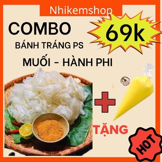 Combo bánh tráng muối tôm hành phi + tặng kèm bơ siêu ngon