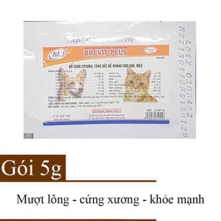 Bột bổ sung vitamin, tăng đề kháng cho chó mèo bio vit plus 5g