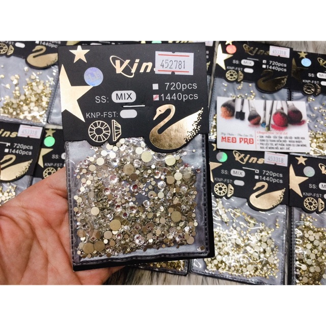 Đá gắn móng vins mix size đủ màu