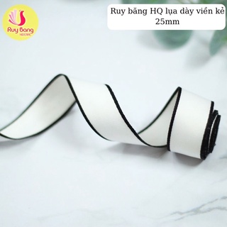 Ruy băng, RB2225 dây ruy băng HQ đen - trắng